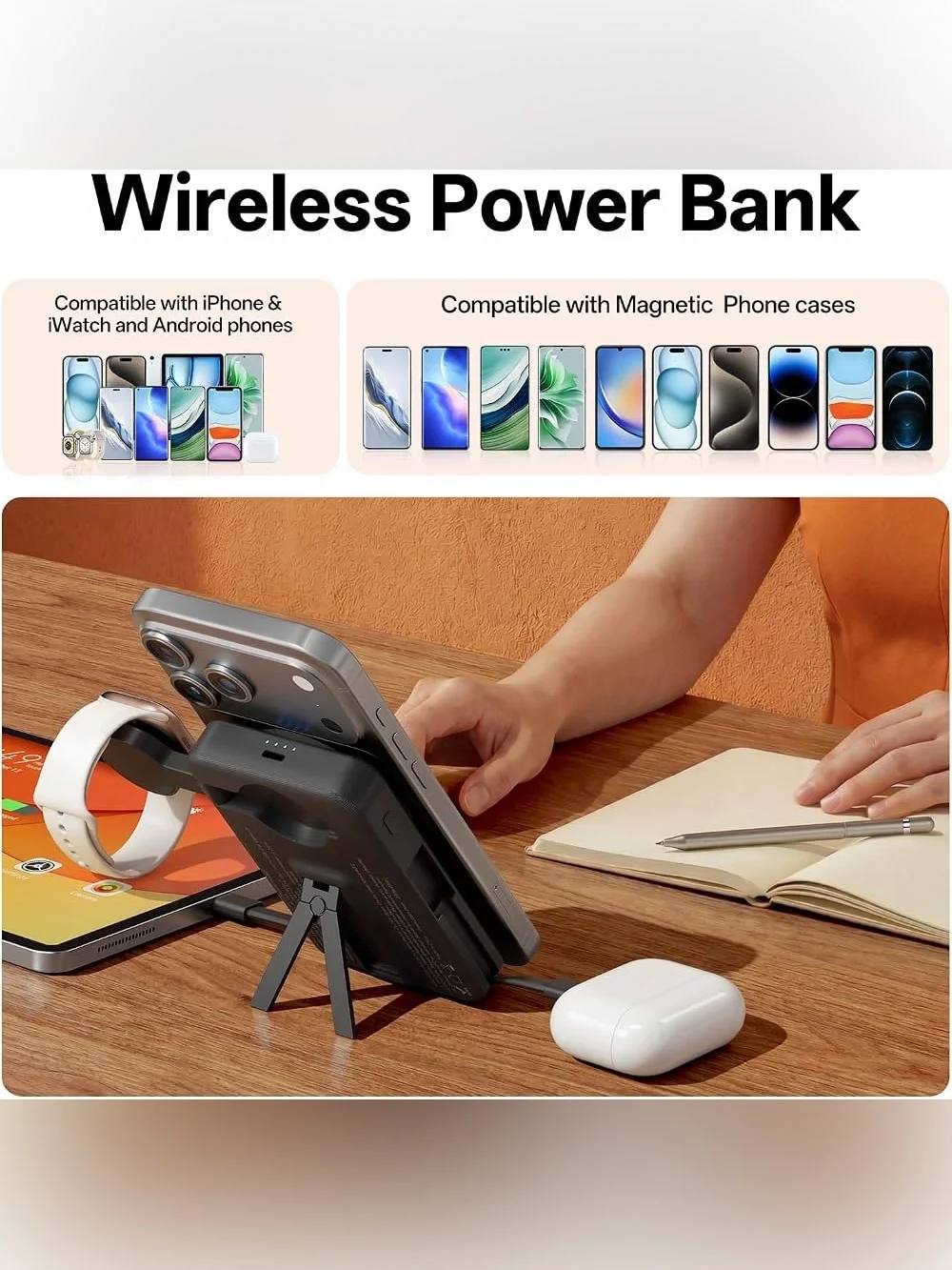 Q Magnetic Wireless Portable Charger 10,000mAh